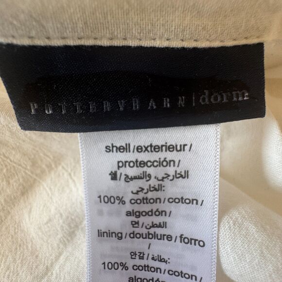 Pottery Barn Teen Dorm Modern Artisan Quilted Sham Standard Pair Ivory NWOT - Picture 8 of 9